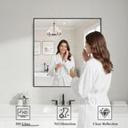 Koonmi Black Mirrors for Wall, 30x30 Inch Bathroom Mirror, Rectangular Wall - Image 3