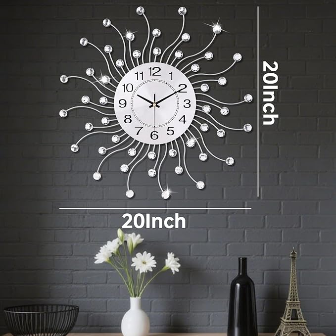 Large Wall Clock for Living Room Decor, Quiet Metal Quartz Clocks Modern Dial - Image 4