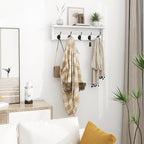 Homode Coat Rack with Shelf Wall Mount, 24 Inch Long Wall Shelf with Hooks - Image 7