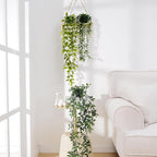 BLEUM CADE Fake Hanging Plants Mixed Set, Faux Hanging Potted Plants Greenery - Image 5