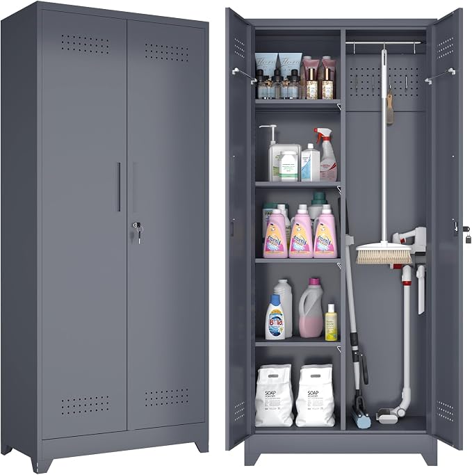 GREATMEET 72.8" H Tall Metal Garage Storage Cabinet by GREATMEET