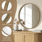 WallBeyond Round Wood Mirror - Image 5
