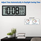 WallarGe 14.5'' Large Digital Wall Clock Battery Operated - Image 6