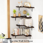 Love-KANKEI Corner Shelf Wall Mounted Set of 4, Floating Wall Shelves - Image 5