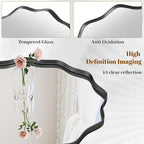 Round Wavy Mirror, 30 Inch Metal Frame Circle Mirror, Round Wall Mounted - Image 3