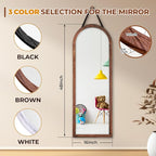 16"x48" Arched Full Length Mirror Solid Wood Wall Mirror - Image 4