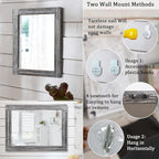 AAZZKANG Rustic Mirror Wood Framed Wall Mirrors Large 20"x16" Rectangle - Image 3