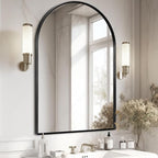 Large Black Arched Mirror, Arched Top Bathroom Vanity Mirror - Image 6
