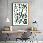 Green Wall Art Pop Music Vienna Lyrics Poster Slow Down Youre Doing Fine Canvas - Image 5