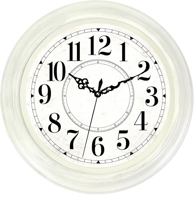 Vintage Wall Clock 16 Inch Quartz Silent Non-Ticking Analog Clock Battery by Comfytune
