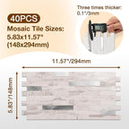 Peel and Stick Backsplash Tile Waterproof Removable PVC Wall Sticker 3D Faux - Image 3