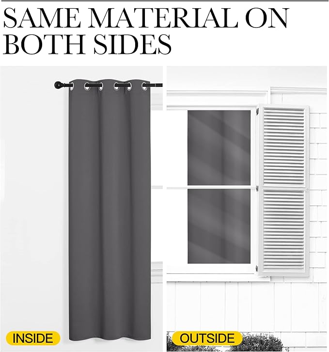 NICETOWN Bedroom Blackout Curtains Panels, 1 Pair, 55 inches by 102 Inch - Image 6