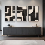 Large Framed Neutral Abstract Wall Art - Image 8