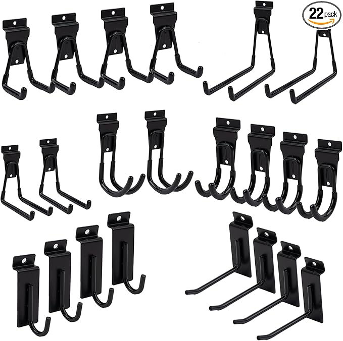 Slatwall Accessories 22 PCS Heavy Duty Garage Hooks Slatwall Panel Hooks Slat by FRAYSCENT