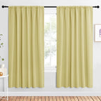 NICETOWN Bedroom Window Curtain Panels, Paler Yellow, 2 Panels, 62 in x 72 in by NICETOWN