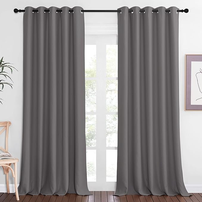 NICETOWN Blackout Grey Curtains Panel by NICETOWN