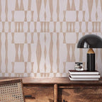 Tempaper Beige Textured Faux Grasscloth Geo Removable Peel and Stick Wallpaper - Image 2
