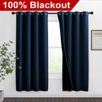 NICETOWN Moroccan Blue Full Shade Curtain Panels, Pair of Thermal Insulated & - Image 2