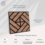 WoveN SounD Artisan Acoustic Wall Panels, 16 Pack 12x12 Inch, PVC Wood Grain - Image 3