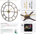 32 Inch Large Wall Clock for Living Room Decor – Easy-Assembly Silent - Image 2