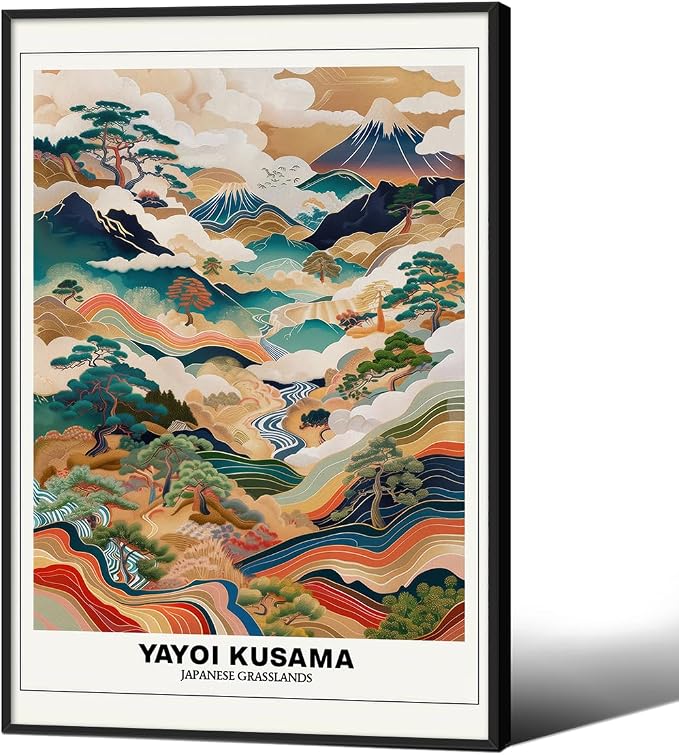 Vintage Yayoi Kusama Grasslands Posters Japanese Wall Art Yayoi Kusama Abstract by Unknown