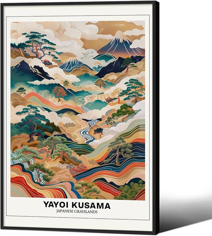 Vintage Yayoi Kusama Grasslands Posters Japanese Wall Art Yayoi Kusama Abstract by Unknown