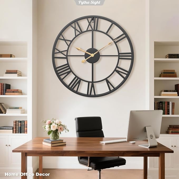 Pytha Sight Large Wall Clock for Lving Room, 16 Inch Modern Industrial - Image 8