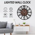 LEIKE Large Wall Clocks with Night Light Battery Operated, Silent Non Ticking - Image 7