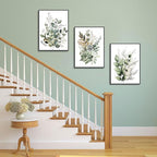 Bwodke Botanical Wall Art Plant Floral Watercolor Canvas Prints Set of 3 Framed - Image 9