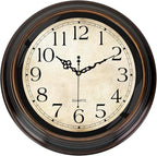 Vintage Wall Clock 16 Inch Quartz Silent Non-Ticking Analog Clock Battery by Comfytune