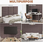 IFNOW Wall Mounted Upholstered Headboard Queen, 3D Peel and Stick Soundproof - Image 7