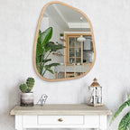 Irregular Bathroom Mirror Modern Wall Mirror Asymmetrical Wooden Framed Wall - Image 4