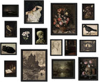 ANERZA 16 PCS Framed Dark Academia Room Decor, Gothic Home Decor, Moody Wall by ANERZA