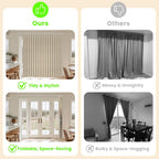 AJAZZ Blackout Accordion Door Curtain 98"x84" Cream Yellow - Image 2