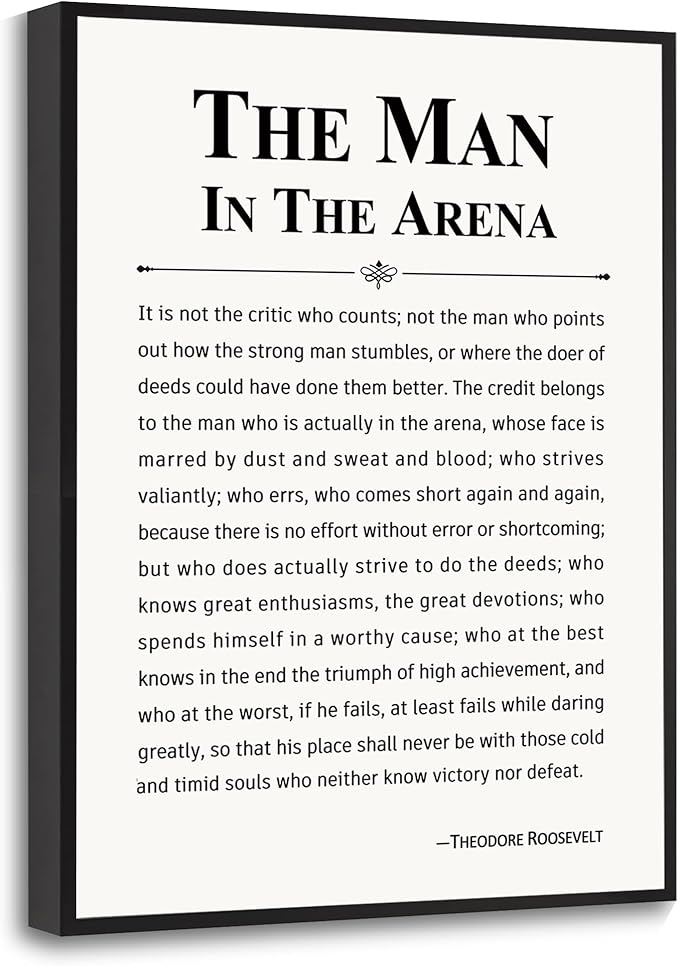 Howwii Inspirational Wall Art Office Decor The Man in the Arena Motivational by Howwii