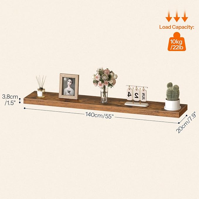 HOOBRO Floating Shelves for Wall, Wall Mounted Shelf Set of 2, for Wall Storage - Image 3