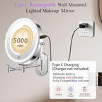 FUNTOUCH 5000mAh Rechargeable Wall Mounted Lighted Makeup Vanity Mirrors - Image 2