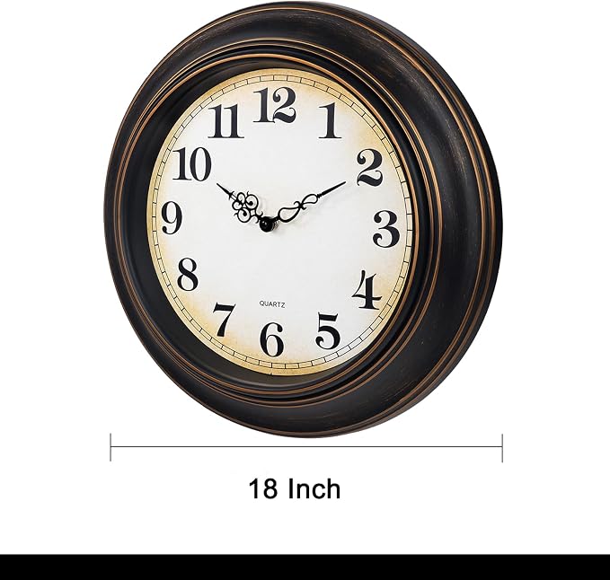 Yoiolclc 18 Inch Retro Large Wall Clock - Image 4