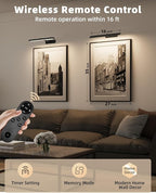 EZVALO Picture Light for Wall, 4800mAh Rechargeable Wireless Remote Battery - Image 4