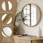 WallBeyond Round Wood Mirror 24 inch Circle Wall Mirror - Image 4
