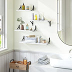 YGEOMER White Floating Shelves for Wall, Different Sizes Rustic Wall Shelves - Image 7