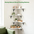 NATURE'S SOURCE Corner Floating Shelves Set of 4, Corner Shelves Wall Mounted - Image 5