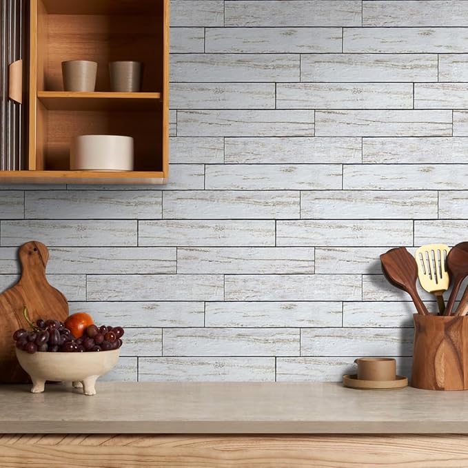 COMSTICKC Peel and Stick Faux Wood Wall Sticker Wall Panels, Not Real Wood - Image 7