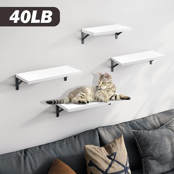 YGEOMER Floating Shelves for Wall, Different Sizes White Wall Shelves for - Image 2
