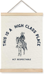 Foritho Funny Western Cowboy Poster Wall Art Framed, This Is A High Class Place by Unknown