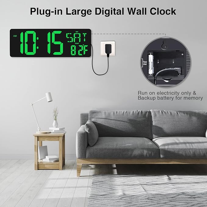 XREXS Large Digital Wall Clock - Image 7