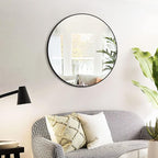 HARRITPURE Round Mirror 19.6" Black Wall Mounted Circle Mirror - Image 9