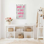 Drimiler What If It All Works Out Poster Retro Newspaper Pink Font Canvas Wall - Image 4