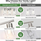 MOKATNG 3-Light Bathroom Light Fixtures, Vanity Light - Image 3