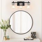 3-Lights Black and Brushed Nickel Bathroom Light Fixtures, Modern Black and - Image 7